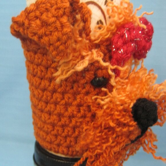 Yorkie Yorkshire Terrier RED Crochet Handmade Cup Cozy Holder  Handmade Figurine - Picture 3 of 6